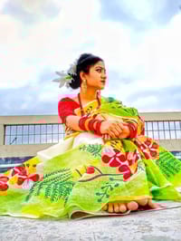 Hand Print Half Silk Sharee_img_0