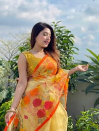 Hand Print Half Silk Sharee_img_0