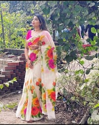 Hand Print Half Silk Sharee_img_0