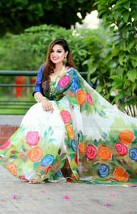 Hand Print Half Silk Sharee_img_0