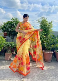 Hand Print Half Silk Sharee_img_0