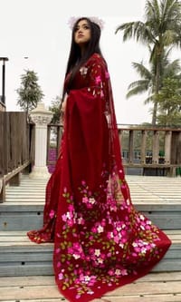 Hand Print Half Silk Sharee_img_0