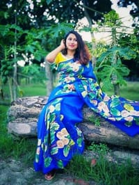 Hand Print Half Silk Sharee_img_0