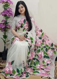 Hand Print Half Silk Sharee_img_0