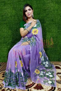 Hand Print Half Silk Sharee_img_0