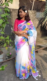 Hand Print Half Silk Sharee_img_0