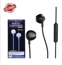 Remax RM 711 Earphone Wired Headset Noise Cancelling Fashion In-Ear Earphone For Mobile phone - Black Headphone_img_1
