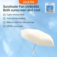 JISULIFE FA52 Umbrella With Cooling Fan,  Pink or Brown Color_img_2