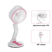 Rechargeable MHR Mini Folding Fan with LED Light & Power Bank_img_1