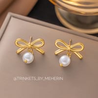 Bow pearl earring_img_0