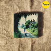 Walk Watercolor Painting Square Sketchbook by OXYNOTE_img_4