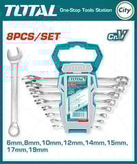 ৮ পিস কম্বিনেশন স্প্যানার সেট ৬-১৯ মিমি পর্যন্ত TOTAL THT102286_img_0
