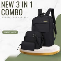 ৩ পিস চায়না ফ্যাশনেবলস ব্যাকপ্যাক কম্বো সেট Bag_img_0