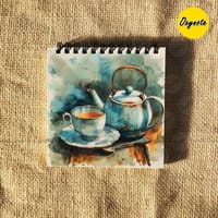 Tea Watercolor Painting Square Sketchbook by OXYNOTE_img_4