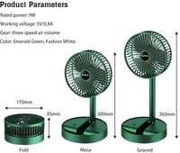 Portable Foldable USB Desk Fan – 3-Speed, Rechargeable, Quiet Cooling for Home & Travel_img_0