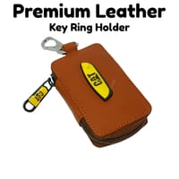 KroyShala 100% Leather Key Ring Wallet for Men – Zipper Keychain Pouch for Bikers, Car, Bike, Home, Office – Cat Style Design_img_0