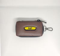 KroyShala 100% Leather Key Ring Wallet for Men – Zipper Keychain Pouch for Bikers, Car, Bike, Home, Office – Cat Style Design_img_2