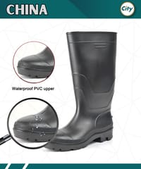 ১ জোড়া পিভিসি সেফটি বুট লম্বা ওয়াটার প্রুফ গামবুট_img_1