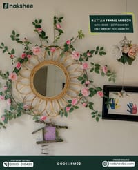 Rattan Mirror (RM02)+ Rose Vine_img_1