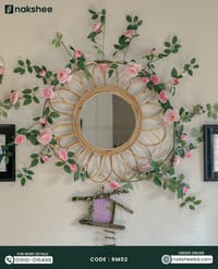 Rattan Mirror (RM02)+ Rose Vine_img_2