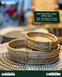 বেতের ২ পিসের ওভাল ট্রে সেট_img_0