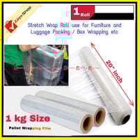 Wrapping Poly Roll 1Kg 20" inch Plastic Stretch Wrapping perfect For Luggage Box Wrapping 1 Roll_img_0