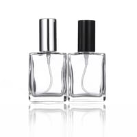 Empty Perfume Atomizer Refillable Spry Bottle 15ml Square Shape Transparent Glass 1 pcs Random color cap_img_2