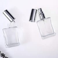 Empty Perfume Atomizer Refillable Spry Bottle 15ml Square Shape Transparent Glass 1 pcs Random color cap_img_3
