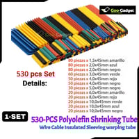 127/328/530pcs Assorted Heat Shrink Tube Kit | Polyolefin Insulation Sleeving 2:1 for Wires & Cables_img_3