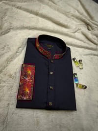 Premium Cotton Contrast Panjabi for Eid (Gulabi Black Beauty)_img_4