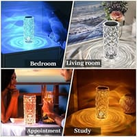 16 Colors Crystal Night Light LED Touch Projection Table Lamp Rose Remote Dimmable USB Romantic Atmosphere Light for Decor Home_img_5