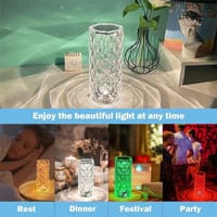 16 Colors Crystal Night Light LED Touch Projection Table Lamp Rose Remote Dimmable USB Romantic Atmosphere Light for Decor Home_img_22