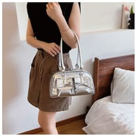 Korean style glossy shoulder bag_img_5