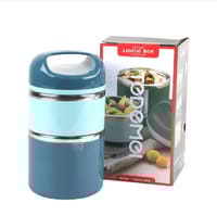 TEDEMEI Stainless Steel 2 Layers Lunch Box 930ml হটপট সিস্টেম লাঞ্চ বক্স টিফিন বাটি_img_2