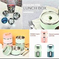 TEDEMEI Stainless Steel 2 Layers Lunch Box 930ml হটপট সিস্টেম লাঞ্চ বক্স টিফিন বাটি_img_4