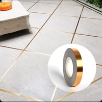 166 Feet (Golden color) Self-Adhesive Waterproof Tile Gap Tape for Floor and Wall Sealing(1 line tiles gap adhesive)_img_0