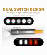 GearUP K57 Multifunctional Rechargeable Torch, Flashlight Zoomable LED Flashlight_img_2