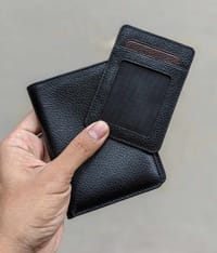 KROYSHALA Men's Leather Wallet - Black | Slim & Stylish Bifold_img_2