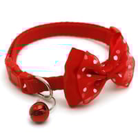 Pet tie Cat Collar Adjustable Dot Prints Doggy Bow/Tie With Bell Fashion Pets Necktie Collars Bells and Charms pet supplies_img_2