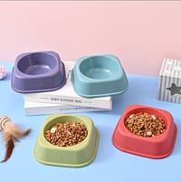 1pc Random Color Paw Prints Cat Bowl, Cat Food Plate, Cat Water Dish, Anti-Tipping Design, Pet Feeding Bowl_img_0