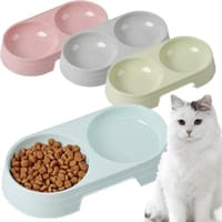 Pet Double Bowl of Water Food pink for Dog Cat Pet Jora Vati Bati for Cat and Dog Partisan Food Pot Feeder Container Bowl 1pc_img_0