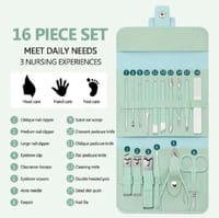 Nail Cutter - Nail Clippers Set, 16pcs Manicure & Pedicure Tools, Stainless Steel Nail Cutter Kit for men and women, with Leather Bag, Travel Grooming Kit for Facial, Cuticle and Nail Care_img_5