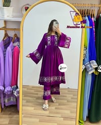 প্রিমিয়াম লিলেন কাপড়💝সম্পূর্ণ এমব্রয়ডারি সুতার কাজ_img_0