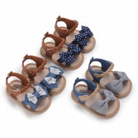 Baby Girl Fashion Striped or Dots or Lace Bowknot Cute Cool Comfortable Breathable Toddler Sandal_img_0