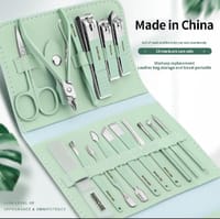 Nail Cutter - Nail Clippers Set, 16pcs Manicure & Pedicure Tools, Stainless Steel Nail Cutter Kit for men and women, with Leather Bag, Travel Grooming Kit for Facial, Cuticle and Nail Care_img_1