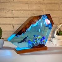 Seabed World Organism Resin Table Light Art Decoration Lamp Whales and jellyfish Night Light Creative USB charge night light Gif_img_6