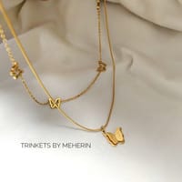 Double layer frosted butterfly necklace_img_1