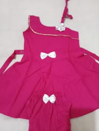 বাচ্চা মেয়েদের সুতি কাপড়ের জামা ও প্যান্ট সেট।_img_3