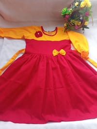 বাচ্চা মেয়েদের সুতি কাপড়ের ফুল হাতার জামা।_img_1