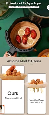 MAYTTO Air Fryer Paper Baking Oil Proof and Oil Absorbing Paper Plate 30pcs_img_8